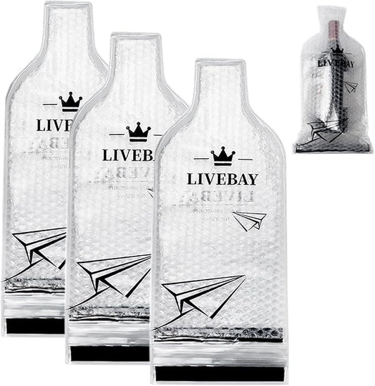 Reusable Wine Bag for Travel Wine Protector Sleeve for Airplane Car Cruise Protection Luggage Leak-proof Impact Resist, 3 Set