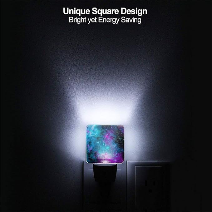 Galaxy Night Light for Kids Boys Plug into Wall Led Nightlight with Dusk to Dawn Sensor Compact Lamp Bedroom Bathroom Nursery Hallway Stairs Kitchen Home Decor