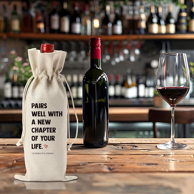 Qzvuic Wine Bag, Coworker Leaving Gifts for Men Women, Goodbye Gifts for Coworkers, Going Away Gifts for Coworkers Women, Farewell Gifts for Coworkers, Moving Away Gifts for Friends, Leaving Job