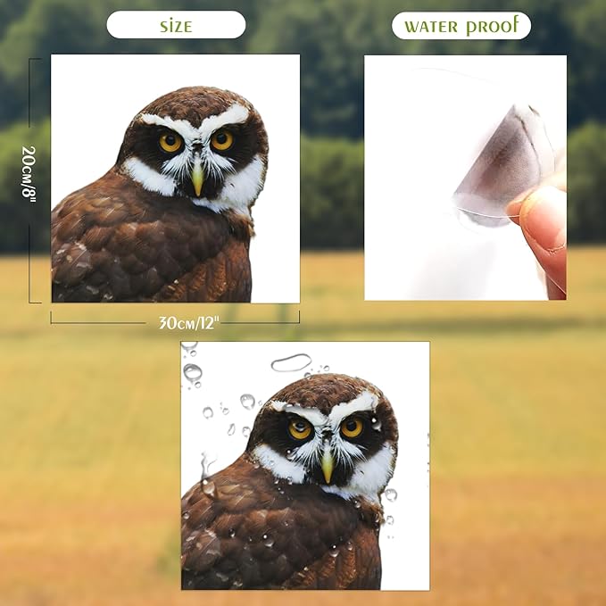 3D Gazing Owl Animal Window Stickers Removable Wall Stickers Peel and Stick Wall Art Decoration Kids Nursery Baby Bedroom Living Room Fun Decoration