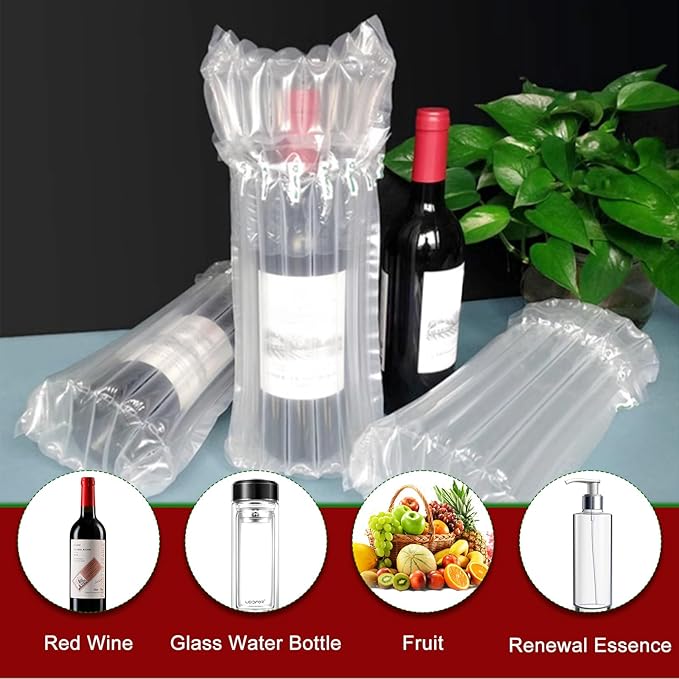 Wine Bottle Travel Inflatable Bag 18 Pcs Bottle Protectors for Travel Wine Bottle Protector for Luggage, Safety Shipping Wine/Drink,Excluding Pump