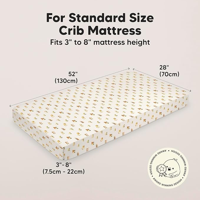 2-Pack Crib Sheets for Boys,Girls - Viscose Derived from Bamboo Fitted Crib Sheet, Organic Baby Crib Sheets, Crib Mattress Sheet,Toddler Bed Sheets, Baby Sheets for Crib Fitted Sheets (Construction)