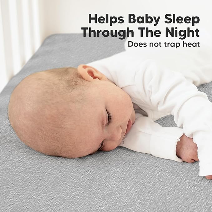 2-Pack Organic Crib Sheets for Boys, Girls - Jersey Fitted Crib Sheet, Baby Crib Sheets Neutral, Crib Mattress Sheet, Cotton Crib Sheets, Breathable Crib Sheet, Baby Mattress Sheets (Storm)