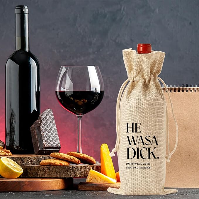 Divorce Party Decorations for Women Men Wine Bag, Divorce Gifts for Women Men Wine Bag, Divorce Gift Ideas Wine Bottle Bag, Breakup Gifts for Women Wine Bag, Pairs Well With New Beginnings Wine Bag
