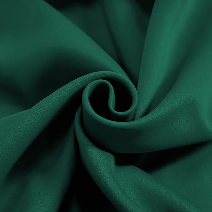 Deep Green Valance for Windows 52x18 Inch Solid Thermal Insulated Blackout Rod Pocket Kitchen Short Curtain Toppers Valance for Bathroom Living Room 1 Panel