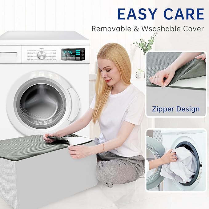 QUINEEHOM Wedge Pillow for Sleeping, 12 Inch Triangle Bed Wedge for Adults, Memory Foam Wedge with Washable Cover, Hypoallergenic 30 Degree Pillow Wedge for Acid Reflux, Knee, Snoring, Light Grey