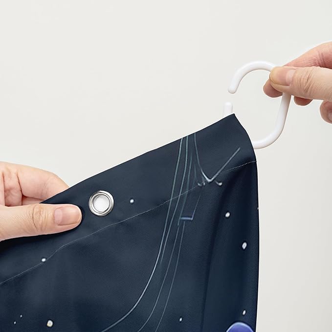 AILONEN Frog Mushroom Shower Curtain,Guitar Frog Amphibious Animal Waterproof Fabric Bath Curtain for Kids Girls,Boho Magic Mushroom Shower Curtain Set for Bathroom with Hooks,36" W*72" H