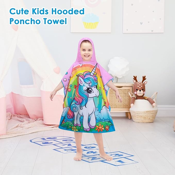 Kids Beach Towels Baby Towels with Hood Toddler Pool Towel Large Bath Towels for Boys and Girls for Travel Shower Swimming