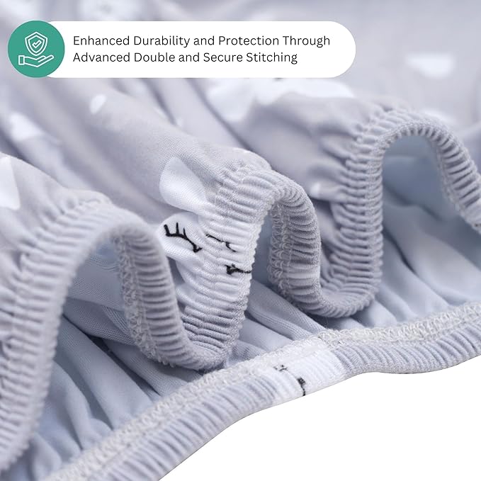 TansyPanda Bassinet Sheets for Cloud Baby, Yacul, Dream On Me Traveler, Skylar, BabyBond, Simmons, 3 PC, 33x20 in, Ultra Soft, Breathable Snug Fit, Unisex Boys Girls, Gray White (Moon, Stars, Clouds)