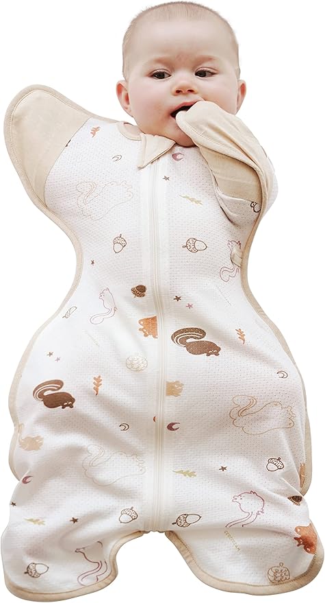 Swaddle, Cool Air Mesh, Infant Transition Safe Sleep Sack for Baby Girl & Boy, 100% Organic Cotton Blanket (Large 6-12 Months 19-26lbs 28 Inches Chipmunk)