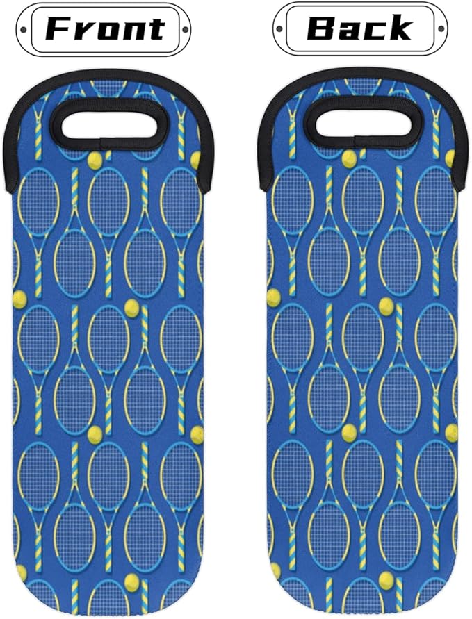 Single Bottle Wine Gift Tote Carrier Tennis Yellow Blue Neoprene Wine Tote Bags Holder Cooler Wine Gift for Women Men