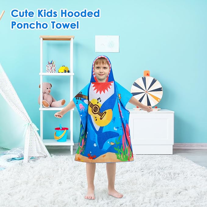 Kids Beach Towels Baby Towels with Hood Toddler Pool Towel Large Bath Towels for Boys and Girls for Travel Shower Swimming
