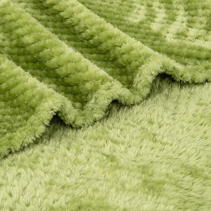 Fuzzy Throw Blanket, Plush Fleece Blankets for Adults, Toddler, Boys and Girls, Warm Soft Blankets and Throws for Bed, Couch, Sofa, Travel and Outdoor, Camping (Throw(50"x70"), L-Avocado)