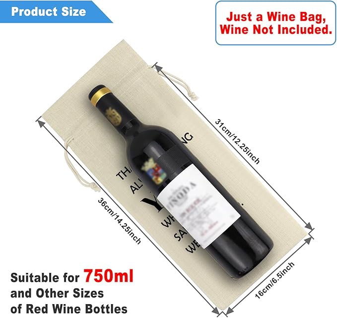 Dad Appreciation Gift Dad Wine Bag Dad Birthday Gift Ideas from Daughter Son Thank You Gift for Dad Drawstring Burlap Wine Bottle Bag Thanksgiving Christmas Fathers Day Gift for Dad Daddy Father