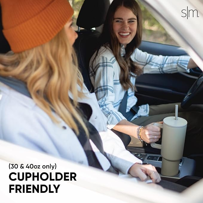 Simple Modern 40 oz Tumbler with Handle and Straw Lid | Insulated Cup Reusable Stainless Steel Water Bottle Travel Mug Cupholder Friendly | Gifts for Women Men Him Her | Trek Collection | Retro Mint