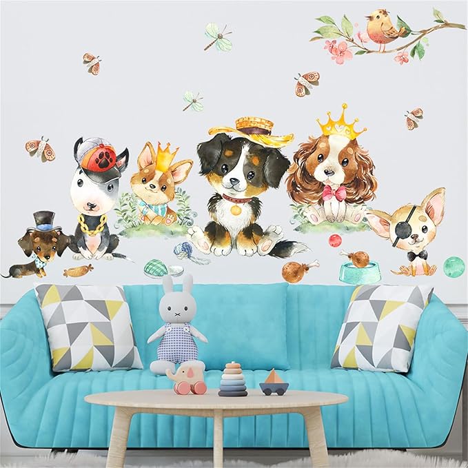 Jungle Animals with Tree Plant Wall Decals Monkey Lion Tiger Wall Stickers Baby Nursery Kids Room Living Room Home Decor (Animal7)