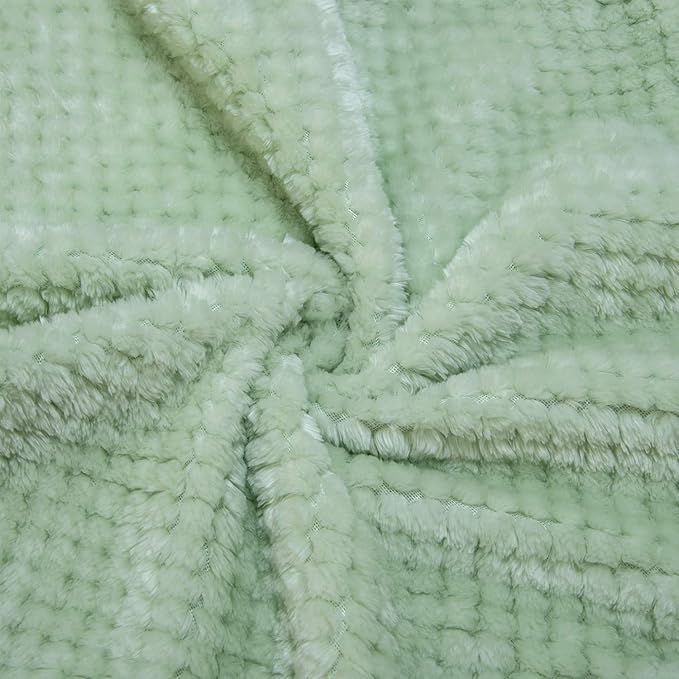 Fuzzy Throw Blanket, Plush Fleece Blankets for Adults, Toddler, Boys and Girls, Warm Soft Blankets and Throws for Bed, Couch, Sofa, Travel and Outdoor, Camping (Throw(50"x70"), L-Pastel Green)