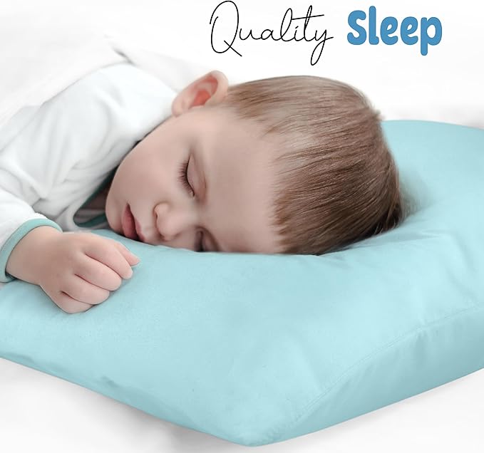 Utopia Bedding Toddler Pillow Cases - 2 Pack - Envelope Closure - Soft Brushed Microfiber Fabric - Shrinkage and Fade Resistant Pillow Covers 13 X 18 Inches (Toddler, Spa Blue)