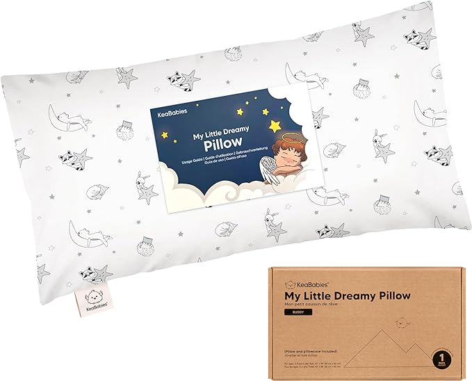 Toddler Pillow with Pillowcase - 10x18 My Little Dreamy Pillow, Organic Toddler Pillows for Sleeping, Kids Pillow, Small Pillows, Toddler Travel Pillows for Sleeping, Toddler Bed Pillows (Slumber)