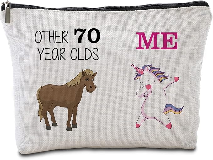 70th Birthday Gifts Women Travel Makeup Bag Funny Unicorn Gift Bag Other 70 Year Old Me Unicorn Best 70 Birthday Decorations for Her 70th Birthday Gift Ideas