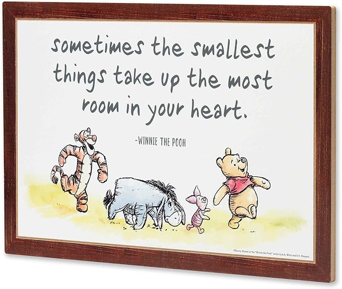Open Road Brands Disney Winnie The Pooh Room in Your Heart Nostalgic Wood Wall Decor for Nursery, Bedroom or Play Room