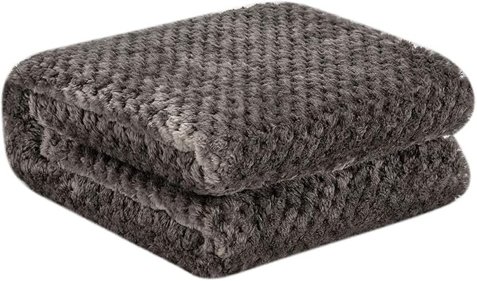 Fuzzy Throw Blanket, Plush Fleece Blankets for adults, Toddler, boys and Girls, Warm Soft Blankets and Throws for Bed, Couch, Sofa, Travel and Outdoor, Camping (40Wx60L, M-Eagle Grey)