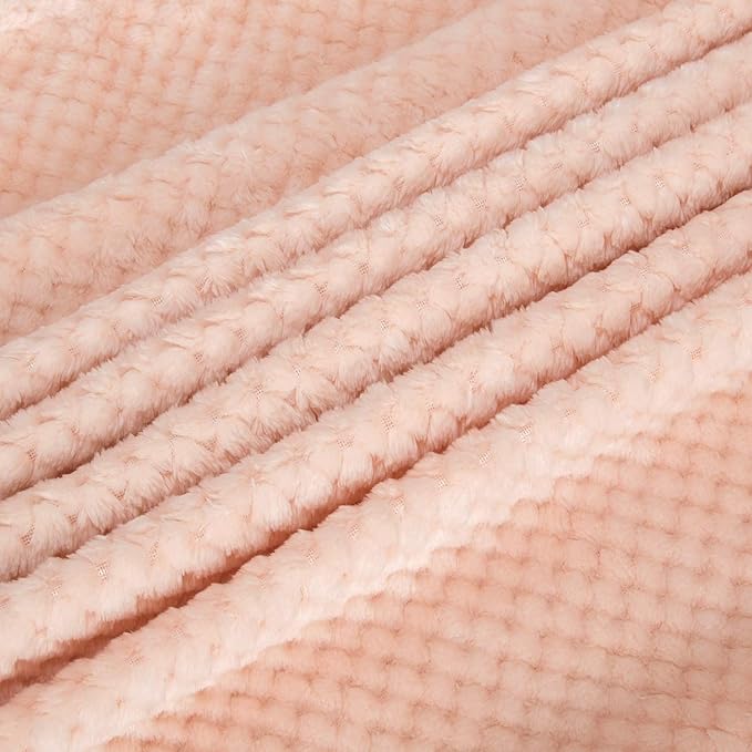 Fuzzy Blanket or Fluffy Blanket for Baby, Soft Warm Cozy Coral Fleece Toddler, Infant or Newborn Receiving Blanket for Crib, Stroller, Travel, Decorative (28Wx40L, XS-Peach)