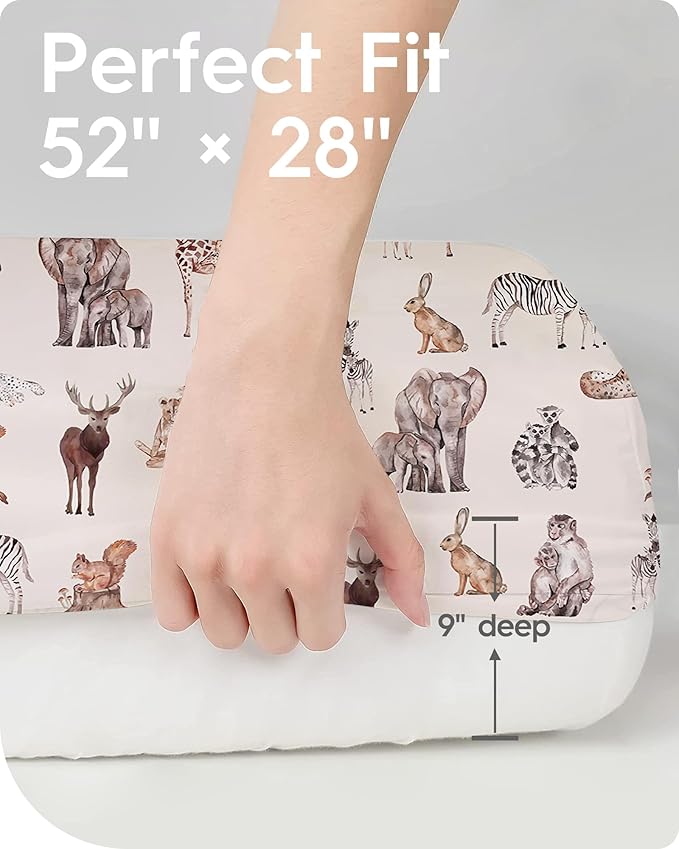 Premium Fitted Baby Boy Crib Sheets for Standard Crib Mattress - Ultra-Soft Jersey Knit Crib Mattress Sheet, Safe and Snug, Durable, Stylish Crib Sheet, 28''x52''x9'' Extra Deep Pocket