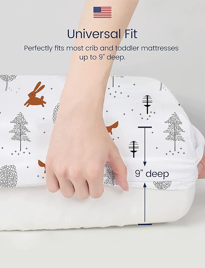 TotAha Crib Sheets for Boys, Premium Stretchy Farm Crib Sheet Fitted, Buttery Soft Truck Crib Mattress Sheets, Calming Effect, All-Season Jersey-Knit 28 X 52 X 9'' Extra Deep Pocket (Farm & Pumpkin)
