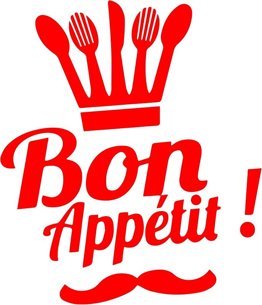 Decals Tableware Wall Stickers Kitchen Coffee House Restaurant is Decorated Art Wallpaper 23 X 15 in (Red)