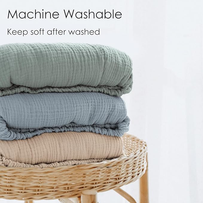 Muslin Cotton Crib Sheets - Neutral Fitted Sheets for Standard Crib& Toddler Mattress Soft and Breathable Baby Sheets for Boys and Girls - 28"x52"