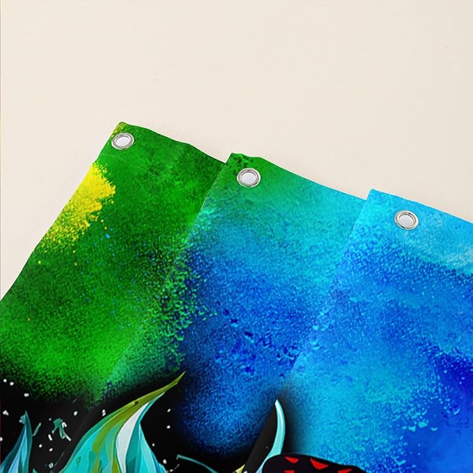 AILONEN Sunflower Shower Curtain, Watercolor Flower Rainbow Decoration,Polyester Fabric,Waterproof with 12 Plastic Hooks Shower Curtains Washable, 60" W x 72" H