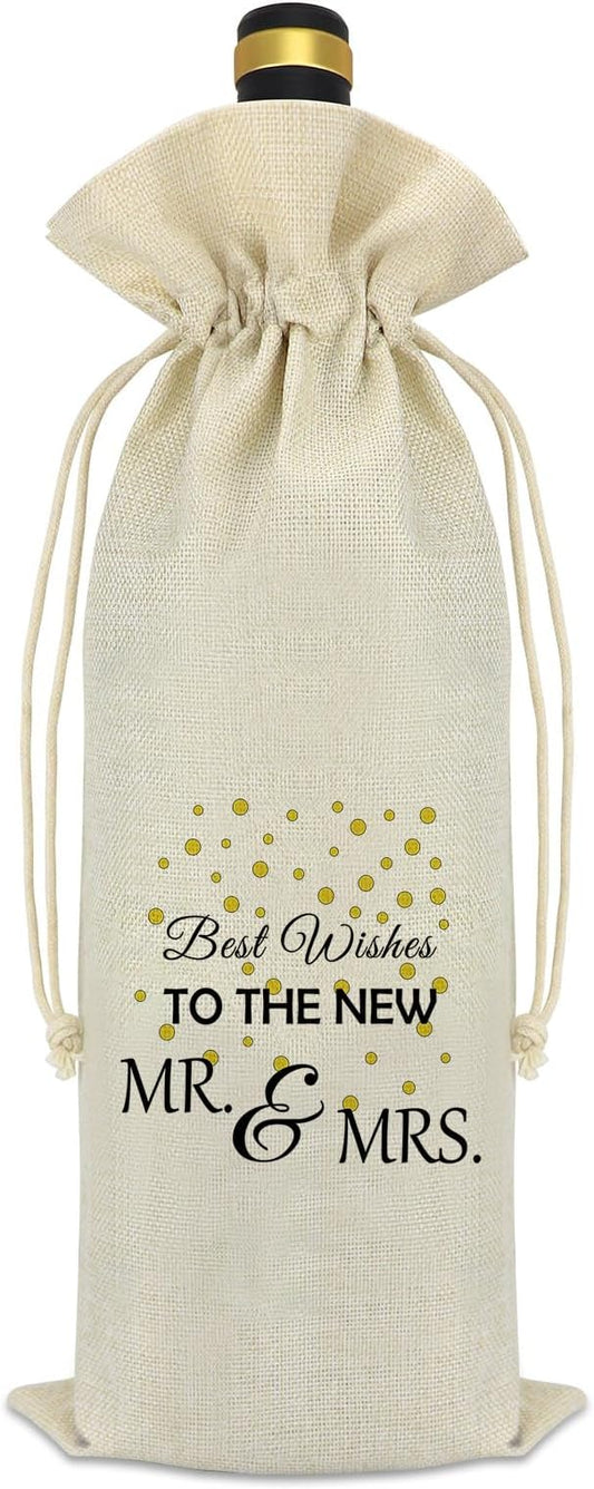 Wedding Gifts for Couples Mr and Mrs Gifts Wine Bag Wedding Gifts For Bride Groom Engagement Gifts For Him Her Bridal Shower Gifts Newlywed Gift Bride To Be Gift Reusable Wine Bottle Gift Bags