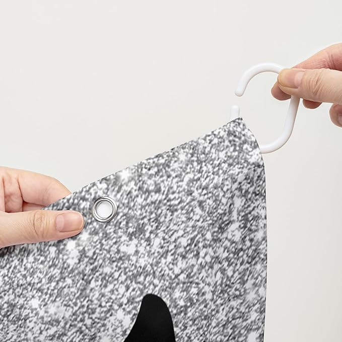 AILONEN Mr Mrs Black and Red Shower Curtain,Love Hearts Pattern Mr Right Mrs Always Right Theme Bath Curtain,Modern Print Decoration Waterproof Shower Curtain with 12 Plastic Hooks, 72" W*84" H