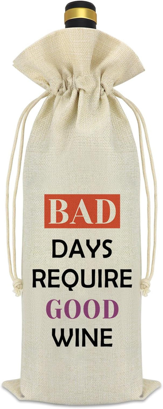 Best Friends Friendship Gifts for Women Men Wine Bag Divorce Breakup Gifts Colleague Leaving Gift Drinker Gift Wine Gift for Wine Lover Wine Bottle Covers Reusable Wine Gift Bags with Drawstrings