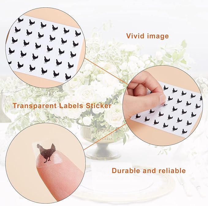 OLYCRAFT 2400pcs 4 Styles Black Meal Stickers 0.4 inch Food Choice Sticker Place Card Stickers Carrot/Chicken/Cow/Fish Wedding Meal Indicator Stickers Meal Stickers for Place Cards Party Supplies