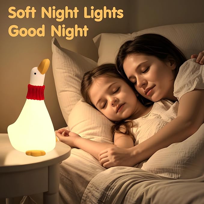 Dream Duck Night Light,3 Level Dimmable Nursery Nightlight,Silicone Baby Night Light,Rechargeable Bedside Touch Lamp for Breastfeeding Toddler Baby Kids Decor