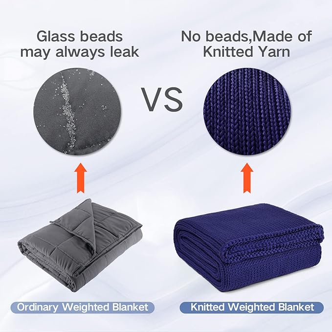 Knitted Weighted Blanket(Light Green 60"x80" 20lbs),Home Décor Cooling Throw Blanket for Hot Sleepers,Hand Made Chunky Knit Heavy Blanket for Adults Use on Queen/King Size Bed