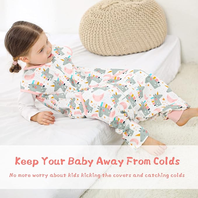 WONDAY Baby Sleep Sack, Sleep Sack 12-18 Months, Sleep Sack Baby Wearable Blanket, Toddler Baby Sleep Sack with Feet, Sleeveless Breathable Sleep Sacks for Baby Boys or Girls