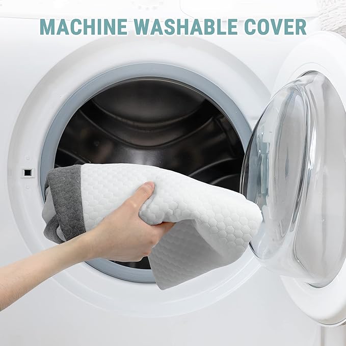 Wedge Pillow with Foam Top for Sleeping,Reading and Rest, 8 Inch Elevated Support Triangle Bed Pillow for Legs and Back Support with Washable Cover