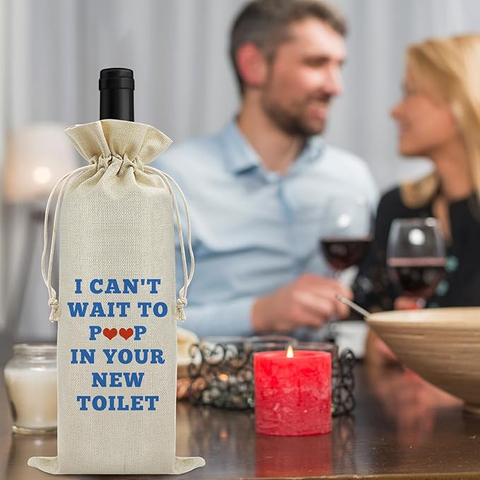 Funny Housewarming Gifts New House Wine Bag Congratulation Gift Wine Bag for Women Welcome New First Home Owners To Neighborhood Wine Bag for Friendship Gifts for Friends Birthday Christmas Gift