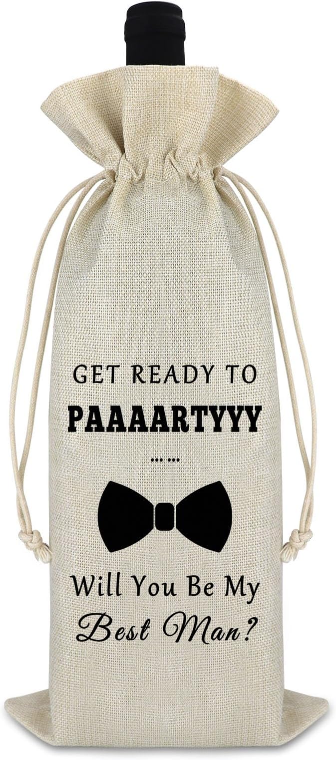 Wedding Appreciation Gift for Best Man Wine Bag Best Man Gift Groomsman Gift from Groom Brother Engagement Wine Bag Proposal Wine Wrap Bag Wedding Thank You Gift for Best Man Brother Boys