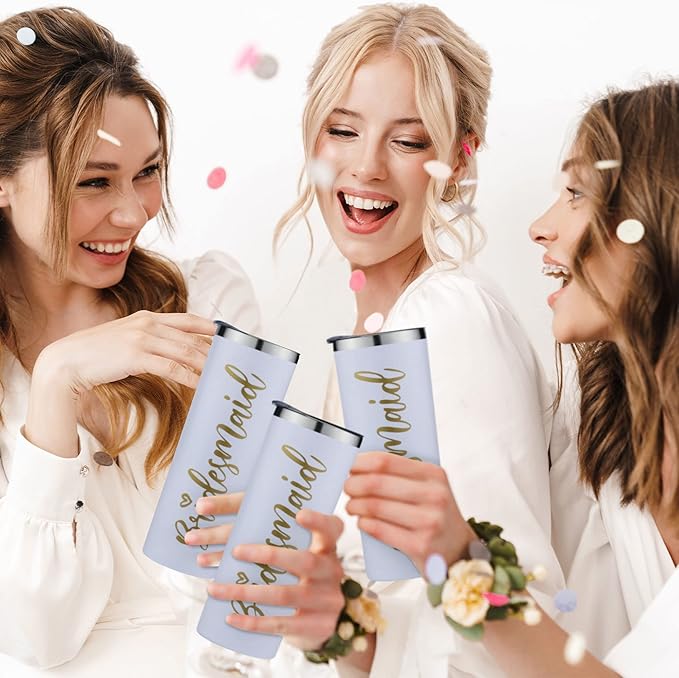 Bridesmaid Proposal Gifts Set-Will You be My Bridesmaid Gift Box, Wedding Engagement Gifts,Bachelorette Party Bridal Showers gifts,Bridesmaids Jewelry sets Bridesmaids Spa Gifts (White)