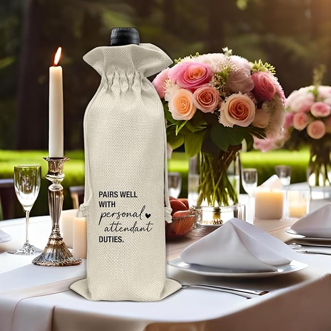 Personal Attendant Wine Bag Officiant Personal Attendant Proposal Gifts Wine Gift Bag for Brides Assistant Bridesmaid Bridesmaids Wedding Bridal Shower Party