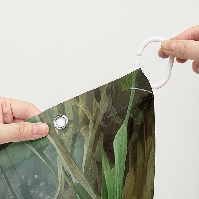 AILONEN Cartoon Frog Shower Curtain,Green Frog with Daisy Bath Curtain Set for Kids Boys Girls,Tropical Amphibian Waterproof Fabric Shower Curtain,Nature Shower Curtain for Bathroom,72" W*72" H