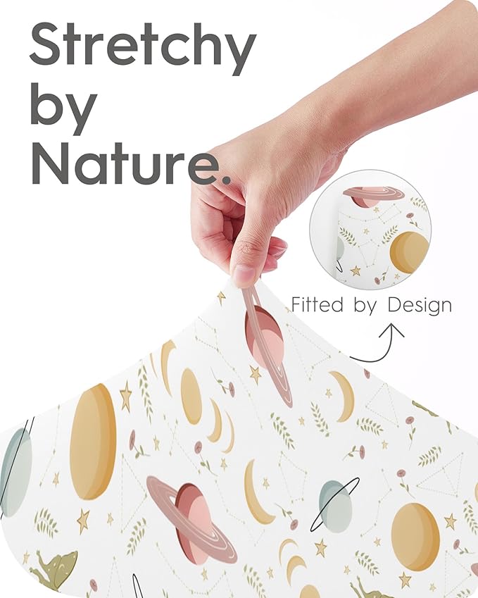 Graco Pack and Play Sheets Fitted, TotBasic Ultra Soft Mini Crib Sheets Boy, Neutral Pack N Play Mattress Sheets Hypoallergenic and Soothing, Premium Jersey Playrad Sheets, 2 Pack