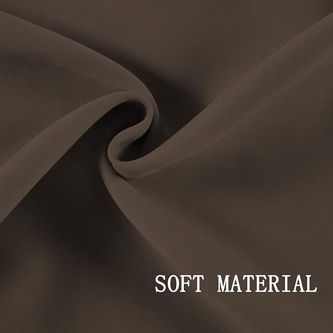 Solid Grommet Top Brown Valance for Kitchen Windows Blackout Curtain Valance for Living Room Short Straight Drape Valance for Bedroom Kids Room/Cafe/Loft 52X18 1 Panel Coffee Brown