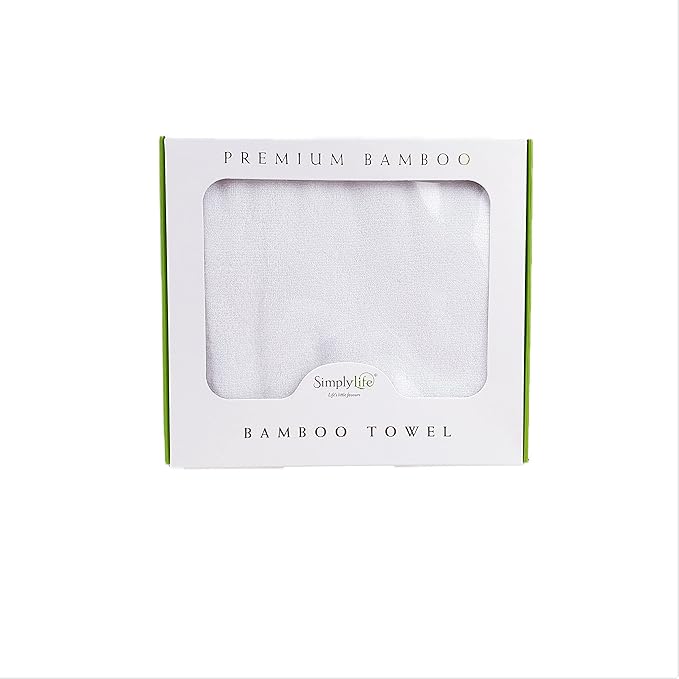 Ultra Soft and Plush Essential Baby/Kids Towel, Made with 100% Luxurious Premium Bamboo Viscose (Box Pack) - Highly Absorbent 48 * 24 in (120 * 60 cm) with a Tight 500 GSM Weave (White)