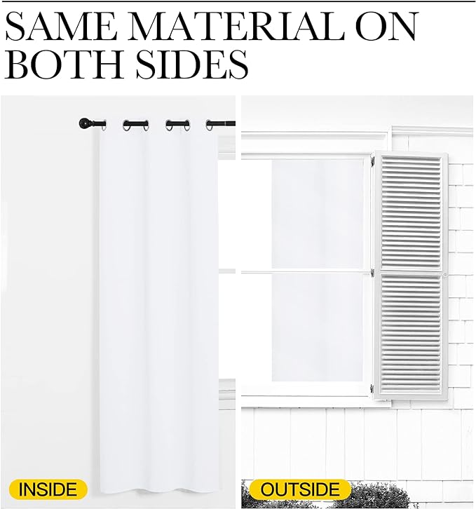 NICETOWN White Window Curtain Panels 48 inch Length, 50% Light Blocking Curtains for Bedroom & Dining Room Window (Set of 2, 42 inches x 48 inches)