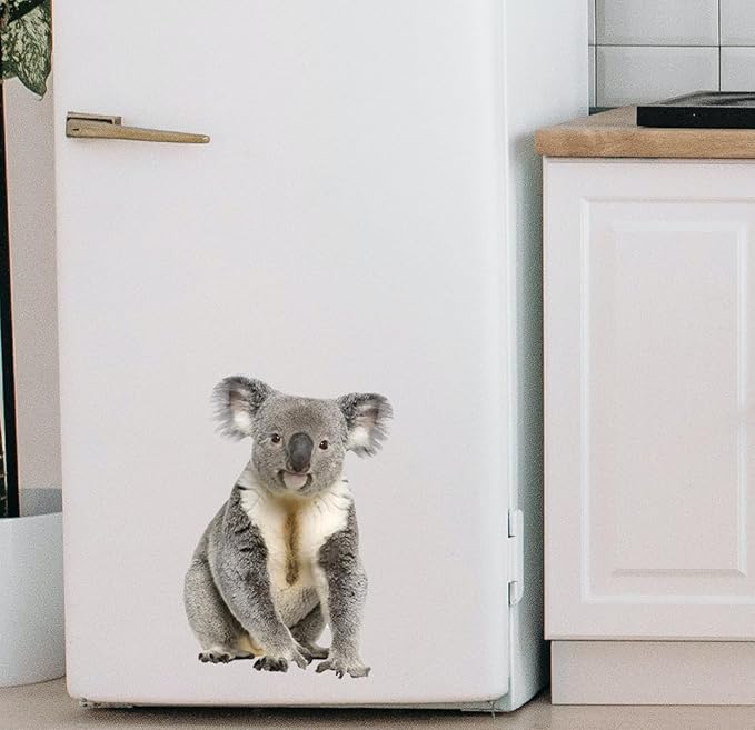 Removable Koala Bear Wall Sticker Cute Animal Realistic Koala Wall Decals Peel and Stick Funny Wall Art Decor Gifts for Kids Room Wall Decor Cabinets Closet Sticker Car Decor
